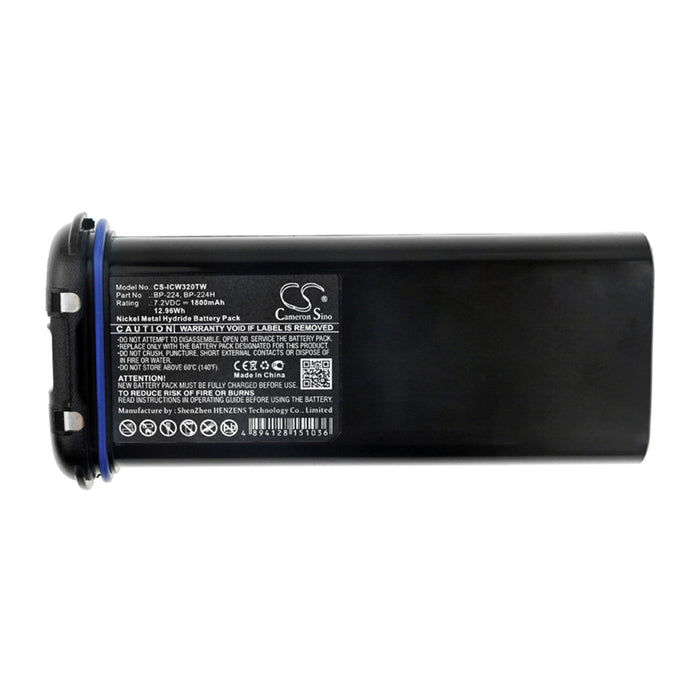 Icom BP-224 Battery Replacement for Two Way Radio - 2 Way (1800mAh)